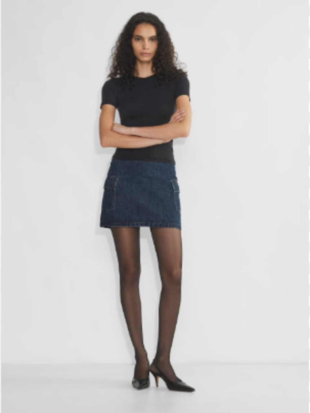 Denim Forum The ‘90s Cargo Micro Denim Skirt